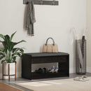 Hallbænk Sort Eg 83 x 38 x 45 cm Kunstigt træ og stof