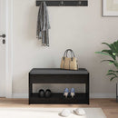 Hallbænk Sort Eg 83 x 38 x 45 cm Kunstigt træ og stof