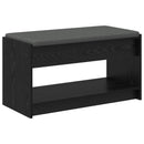 Hallbænk Sort Eg 83 x 38 x 45 cm Kunstigt træ og stof