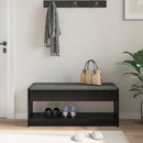 Hallbænk Sort Eg 103 x 38 x 45 cm Kunstigt træ og stof