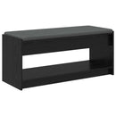 Hallbænk Sort Eg 103 x 38 x 45 cm Kunstigt træ og stof
