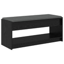 Hallbænk Sort Eg 103 x 38 x 45 cm Kunstigt træ og stof