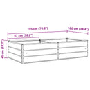 Plantekasse Elfenben 195 x 100 x 45 cm Galvaniseret stål
