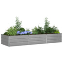Plantekasse Lysegrå 290 x 100 x 45 cm Galvaniseret stål