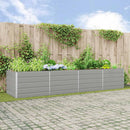 Plantekasse Lysegrå 385 x 100 x 75 cm Galvaniseret stål