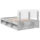 Sengestel med hovedgærde Beton 120 x 190 cm Massiv fyrretræ