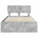 Sengestel med hovedgærde Beton 120 x 190 cm Massiv fyrretræ
