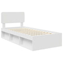 Sengestel med hovedgærde Hvid 100 x 200 cm Massiv fyrretræ