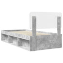 Sengestel med hovedgærde Beton Grå 100 x 200 cm Massiv fyrretræ
