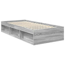Sengestel med hovedgærde Grå Sonoma 90 x 200 cm Massiv fyrretræ