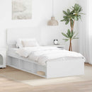 Sengestel med hovedgærde Hvid 90 x 190 cm Massiv fyrretræ