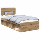 Sengestel med hovedgærde Artisan eg 90 x 190 cm Massiv fyrretræ
