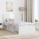 Sengestel med hovedgærde Hvid 75 x 190 cm Massiv fyrretræ