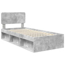 Sengestel med hovedgærde Beton Grå 75 x 190 cm Massiv fyrretræ