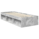Sengestel med hovedgærde Beton Grå 75 x 190 cm Massiv fyrretræ