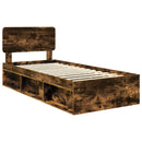 Sengestel med hovedgærde Røget eg 75 x 190 cm Massiv fyrretræ