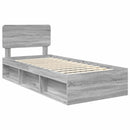Sengestel med hovedgærde Grå Sonoma 75 x 190 cm Massiv fyrretræ