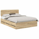 Sengestel med skuffe Sonoma eg 150 x 200 cm Konstrueret træ