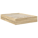 Sengestel med skuffe Sonoma eg 150 x 200 cm Konstrueret træ