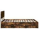 Sengestel med skuffe Røget Eg 140 x 190 cm Konstrueret træ