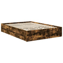 Sengestel med skuffe Røget Eg 135 x 190 cm Konstrueret træ
