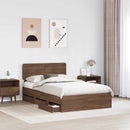 Sengestel med skuffe Brun eg 135 x 190 cm Konstrueret træ