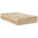 Sengestel med skuffe Sonoma eg 120 x 200 cm Konstrueret træ