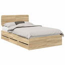 Sengestel med skuffe Sonoma eg 120 x 190 cm Konstrueret træ