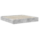 Opbevaringsseng Beton Grå 200 x 200 cm Konstrueret træ