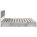 Opbevaringsseng Beton Grå 180 x 200 cm Konstrueret træ