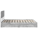 Opbevaringsseng Beton Grå 150 x 200 cm Konstrueret træ