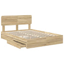 Opbevaringsseng Sonoma eg 140 x 200 cm Konstrueret træ