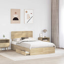 Opbevaringsseng Sonoma eg 135 x 190 cm Konstrueret træ