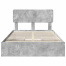 Opbevaringsseng Beton Grå 135 x 190 cm Konstrueret træ