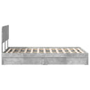 Opbevaringsseng Beton Grå 135 x 190 cm Konstrueret træ