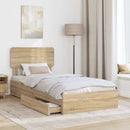 Opbevaringsseng Sonoma eg 100 x 200 cm Konstrueret træ