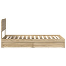 Opbevaringsseng Sonoma eg 100 x 200 cm Konstrueret træ