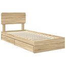 Opbevaringsseng Sonoma eg 75 x 190 cm Konstrueret træ