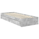 Opbevaringsseng Beton Grå 70 x 190 cm Konstrueret træ