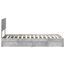 Opbevaringsseng Beton Grå 70 x 190 cm Konstrueret træ