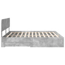 Sengestel med hovedgærde Beton Grå 180 x 200 cm Konstrueret træ