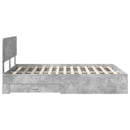 Sengestel med hovedgærde Beton Grå 160 x 200 cm Konstrueret træ