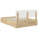 Sengestel med hovedgærde Sonoma eg 150 x 200 cm Konstrueret træ