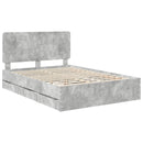 Sengestel med skuffe Beton Grå 140 x 190 cm Ingeniørtræ