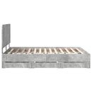 Sengestel med skuffe Beton Grå 140 x 190 cm Ingeniørtræ