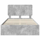 Sengestel med skuffe Beton Grå 135 x 190 cm Ingeniørtræ