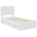 Sengestel med skuffe Hvid 100 x 200 cm Ingeniørtræ