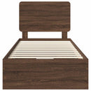 Sengestel med skuffe Brun eg 90 x 200 cm Ingeniørtræ