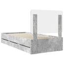 Sengestel med skuffe Beton Grå 90 x 190 cm Ingeniørtræ