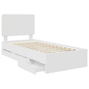 Sengestel med skuffe Hvid 75 x 190 cm Ingeniørtræ